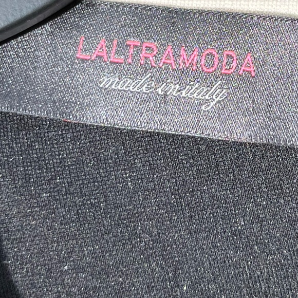 l'altra moda black low cut midi evening dress size 38 - Picture 4 of 4